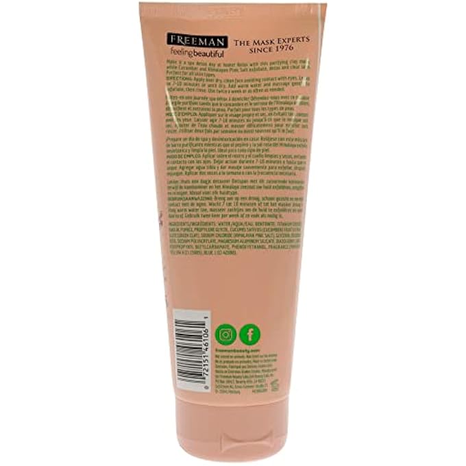 Freeman FEELING BEAUTIFUL REJUVENATING CUCUMBER AND PINK SALT MASK 175ML - Image 4